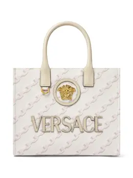 Versace: Сумка-шоппер  La Medusa в полоску