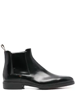 Santoni: Чёрные ботинки 