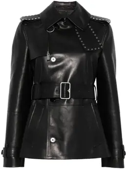 Burberry: Кожаная куртка 