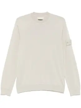 Stone Island: Бежевый свитер  Compass