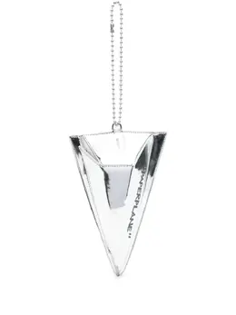Off-White: Серебристый клатч 
