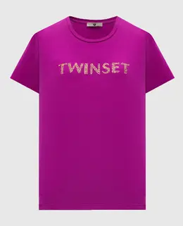 Twinset: Фиолетовая футболка 
