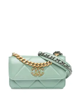 CHANEL Pre-Owned: Зелёный клатч 