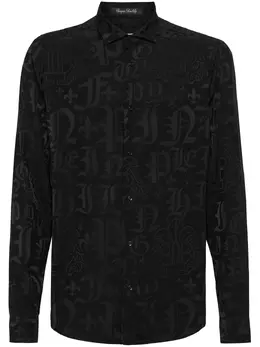 Philipp Plein: Рубашка  Gothic Plein с принтом