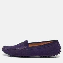Tod's: Фиолетовые мокасины  Gommino