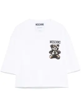 Moschino: Белая футболка  Teddy Bear