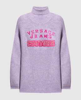 Versace Jeans Couture: Фиолетовый свитер 