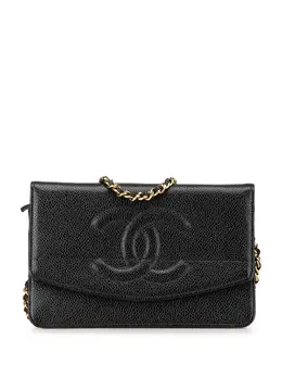 CHANEL Pre-Owned: Чёрный кошелёк 