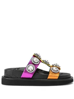 Kurt Geiger London: Чёрные сандалии 