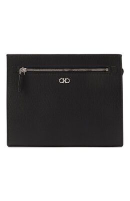 Ferragamo: Чёрный клатч  Gancini