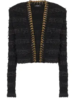 Balmain: Чёрная куртка 