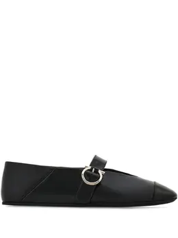 Ferragamo: Чёрные балетки  Gancini