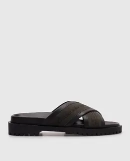 Off-White: Чёрные шлёпанцы 