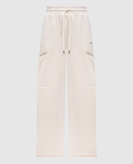 Off-White: Бежевые брюки 