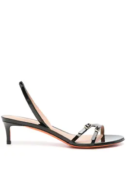Santoni: Чёрные сандалии 