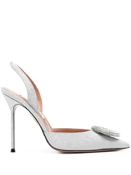 Aquazzura: Серебристые туфли 