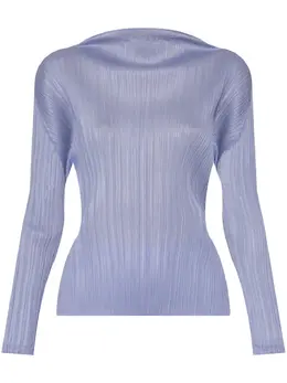 Pleats Please Issey Miyake: Голубая блуза 