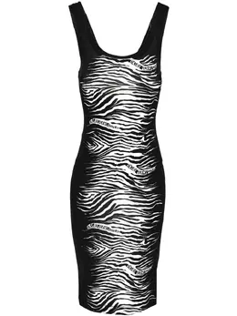 Versace Jeans Couture: Платье с принтом зебры 