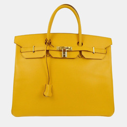 Hermes: Жёлтая сумка  Birkin 40