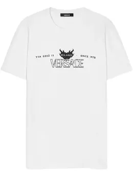 Versace: Футболка с принтом 
