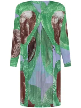 Pleats Please Issey Miyake: Коричневое пальто 