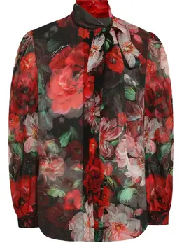 Dolce & Gabbana: Блуза  Rose с принтом