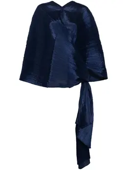 Pleats Please Issey Miyake: Синий плащ 