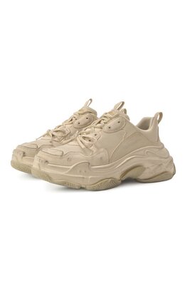 Balenciaga: Бежевые кроссовки  Triple S