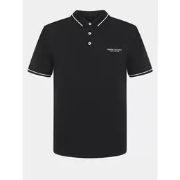 Armani Exchange: Чёрное поло 