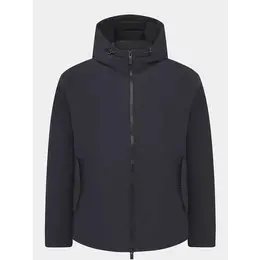 Armani Exchange: Синий пуховик 