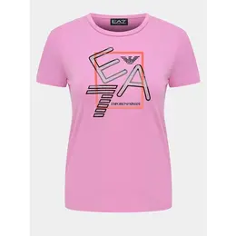 EA7 EMPORIO ARMANI: Розовая футболка 