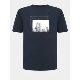 Armani Exchange: Синяя футболка 