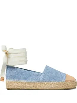 Tory Burch: Голубые мокасины 