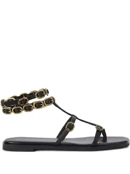 Kurt Geiger London: Чёрные сандалии 