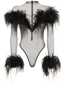 MUGLER: Прозрачный боди 
