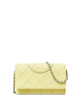 Tory Burch: Жёлтая сумка через плечо  Fleming