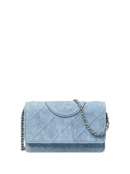 Tory Burch: Светлая сумка через плечо  Fleming