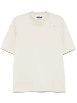 Stone Island: Бежевая футболка  Compass