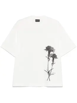 Emporio Armani: Футболка с цветочным принтом 