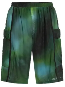 Y-3: Зелёные шорты 