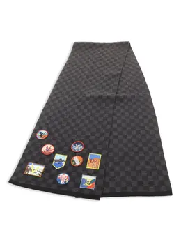 Louis Vuitton Pre-Owned: Чёрный шарф 