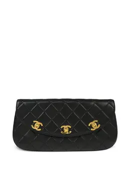 CHANEL Pre-Owned: Чёрный клатч 