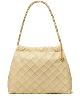 Tory Burch: Жёлтая сумка  Fleming