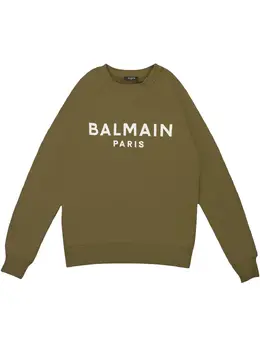 Balmain: Зелёный свитшот 
