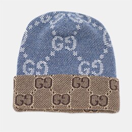 Gucci: Голубая шапка  GG