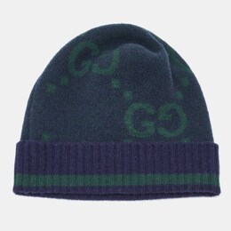 Gucci: Синяя шапка  GG