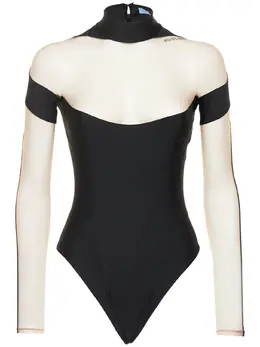 MUGLER: Прозрачный боди 