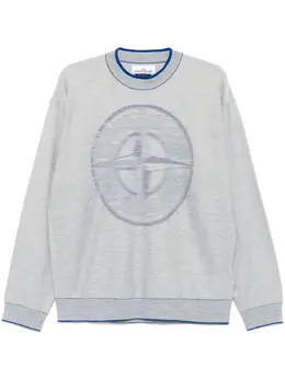 Stone Island: Голубой свитер  Compass