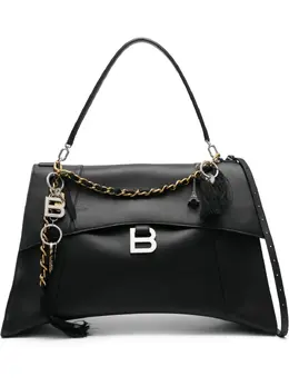 Balenciaga: Чёрная сумка-шоппер  Hourglass