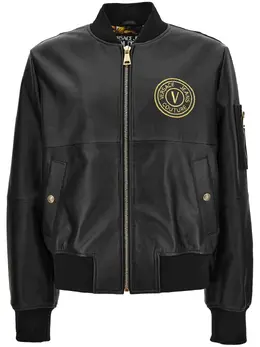 Versace Jeans Couture: Кожаная куртка 